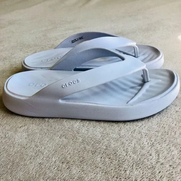 Crocs Women’s White Getaway Strappy Sandal Flip Flops - Picture 3 of 9